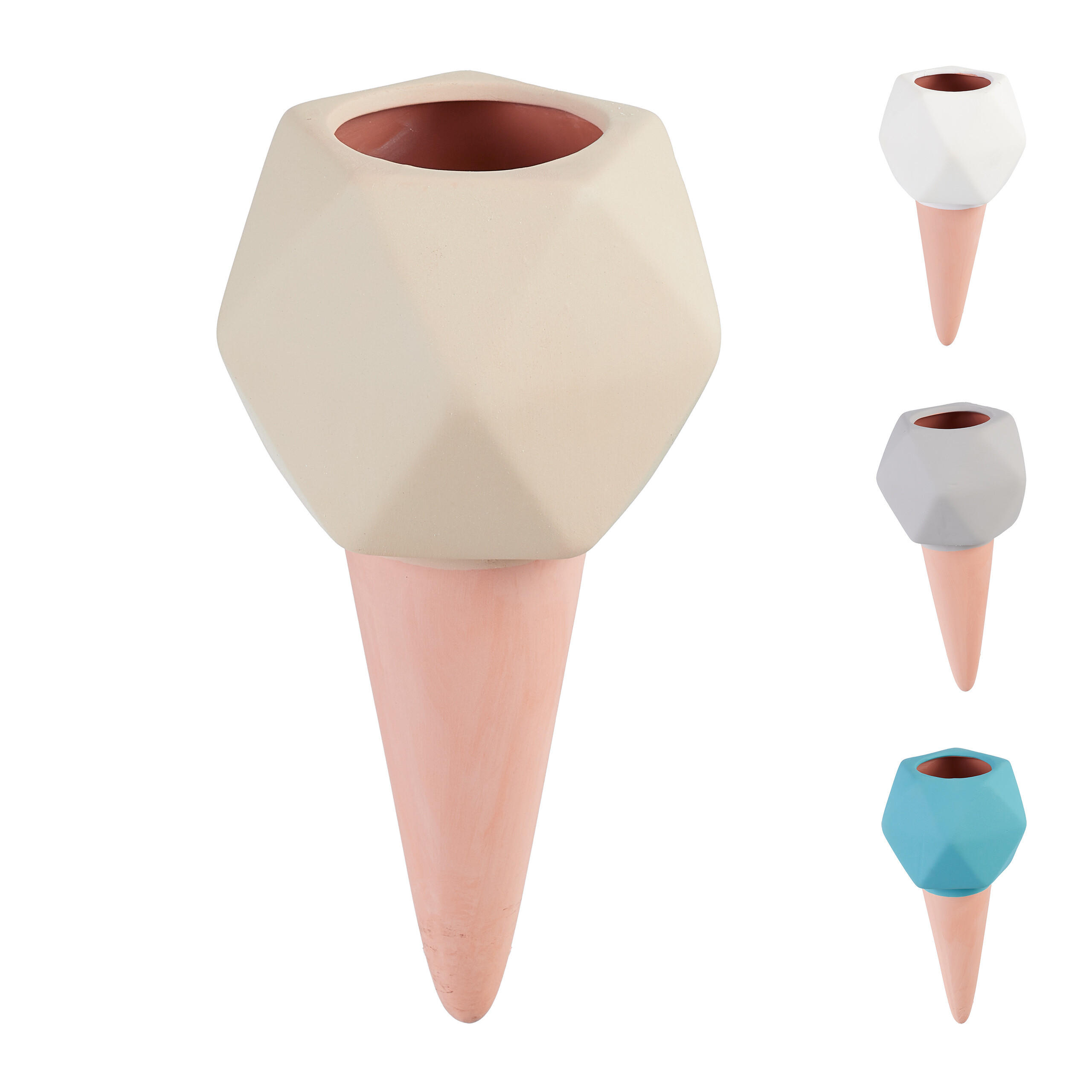 4XTONKEGEL - Multicolor, Keramik (9/18.5/9cm) - Relaxdays