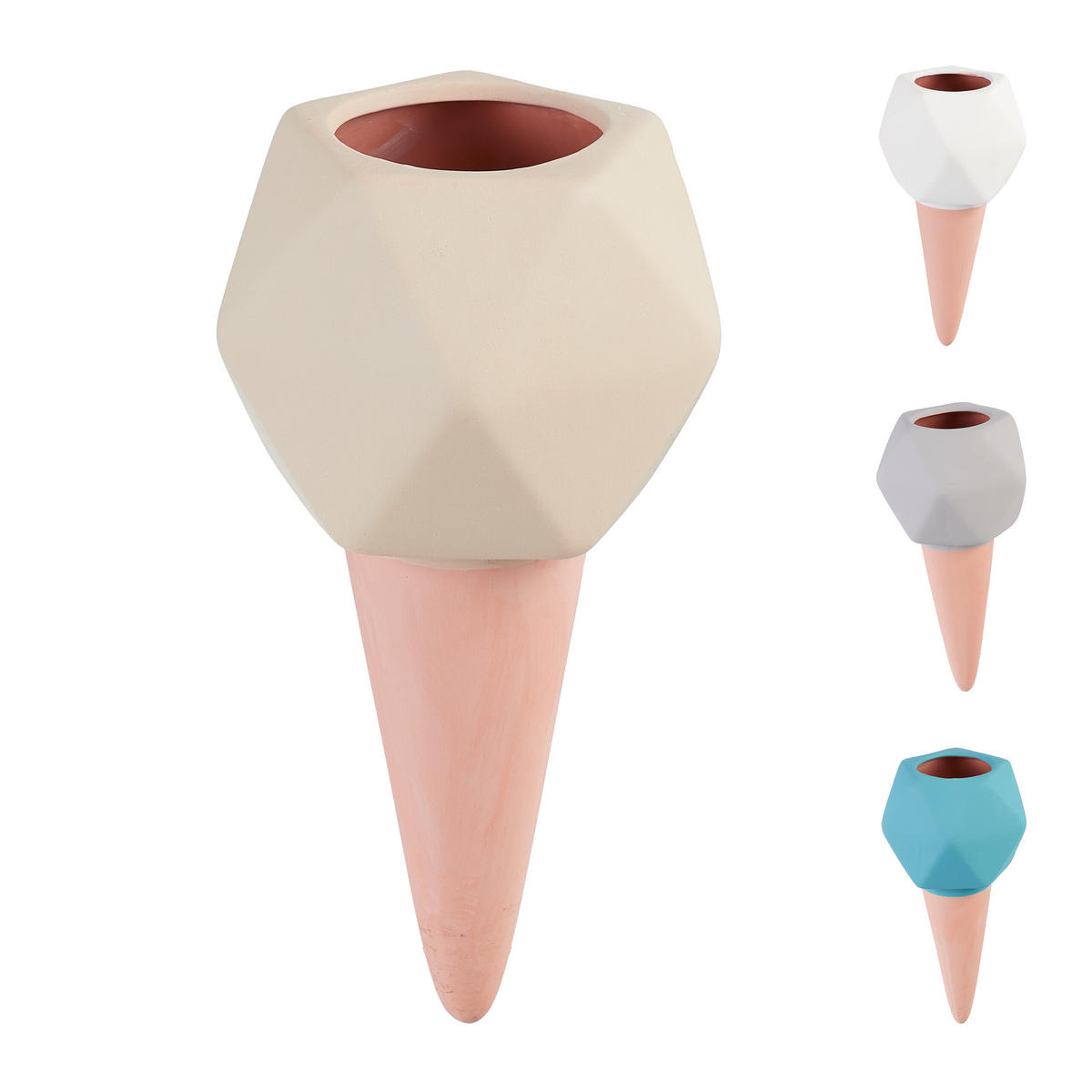 4XTONKEGEL - Multicolor, Keramik (9/18.5/9cm) - Relaxdays