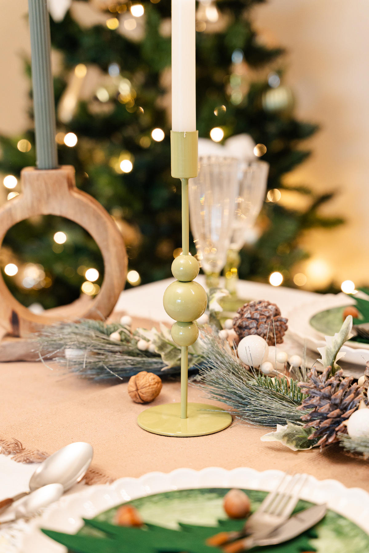 KERZENSTÄNDER 2er-Set Akesha - Grün, Metall (9/26/9cm) - Boltze Home