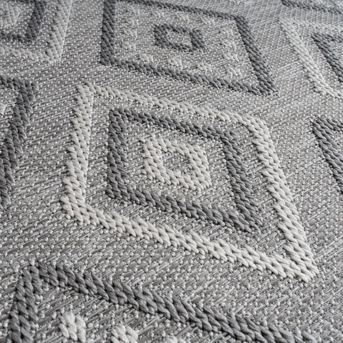 OUTDOORTEPPICH Grau-Hellgrau 120 x 160 cm - Hellgrau, Kunststoff (120/160cm) - TT Home
