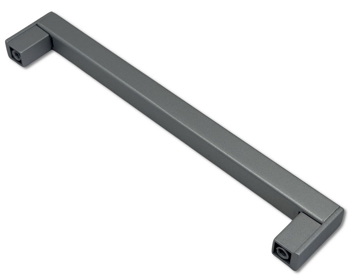 MÖBELGRIFF BA 160mm Chrom matt eckig Silber schlicht modern mit 2 Schrauben - Silberfarben, Metall (1.1/3/17.4cm) - Livingpoint24