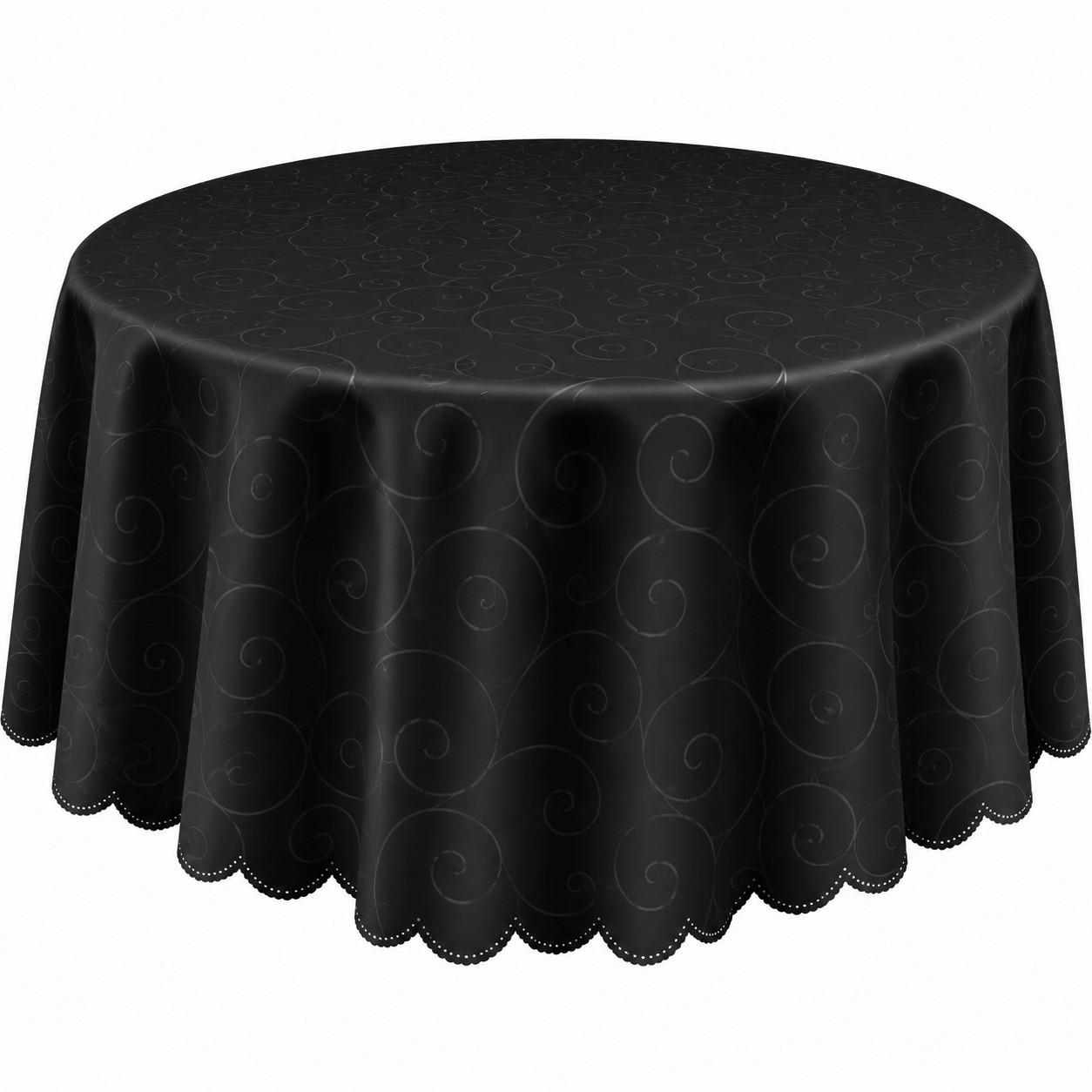 TISCHDECKE 160/400 cm oval Ornamente Schwarz - Schwarz, Textil (160/400cm) - TiborTex