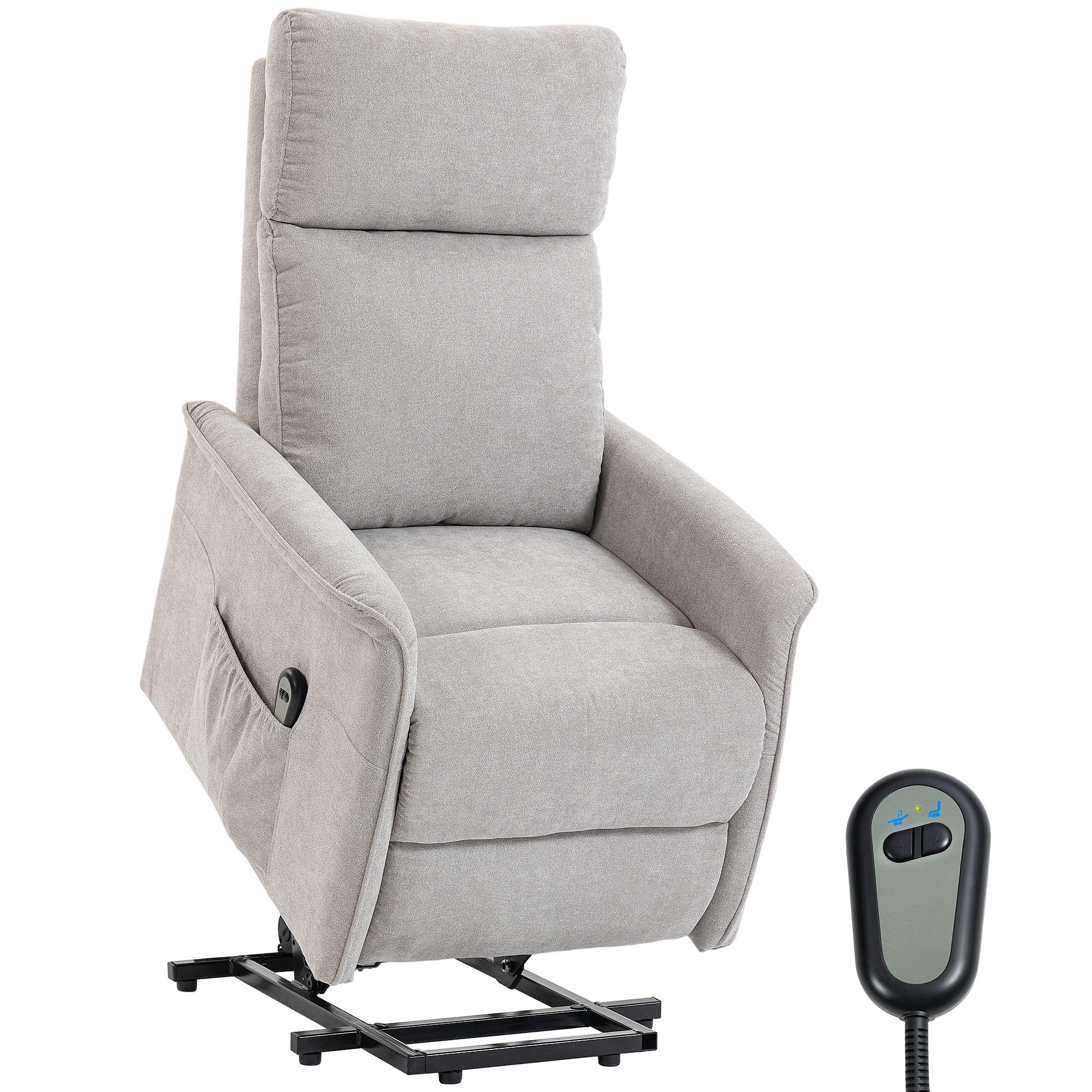 RELAXSESSEL,ELEKTRISCH Chenille Federkernkissen verstellbare Lehne,grau - Grau, Textil (69/106/91cm) - Vallsero