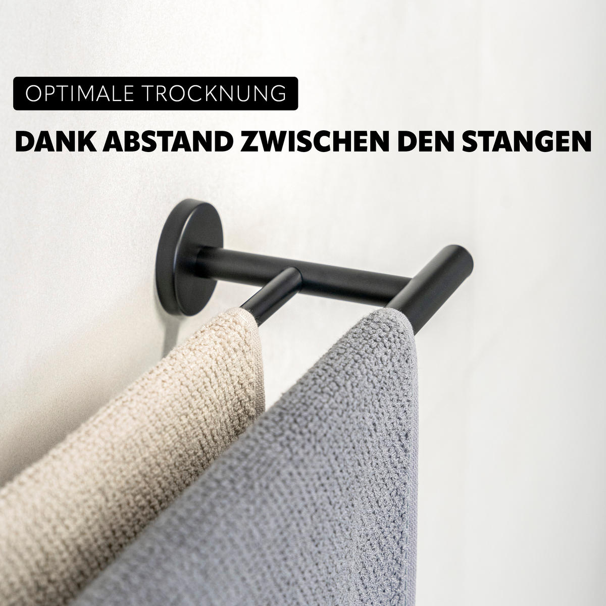 BADETUCHSTANGE PIAZZA BLACK, schwarz - Schwarz, Kunststoff (70/6/14cm) - bremermann