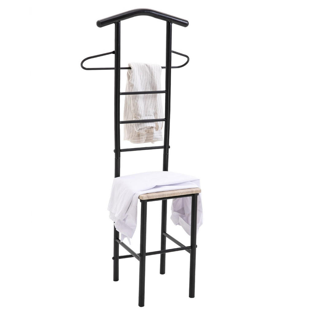 Thumbnail - CARO-Möbel Herrendiener, Schwarz, Sonoma Eiche, Metall, Mode, 53x121x47 cm, Schlafzimmer, Herrendiener