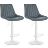 BARHOCKER 2er Set Lederlook grau - Grau, Textil/Metall (49.5/91/50cm) - CLP
