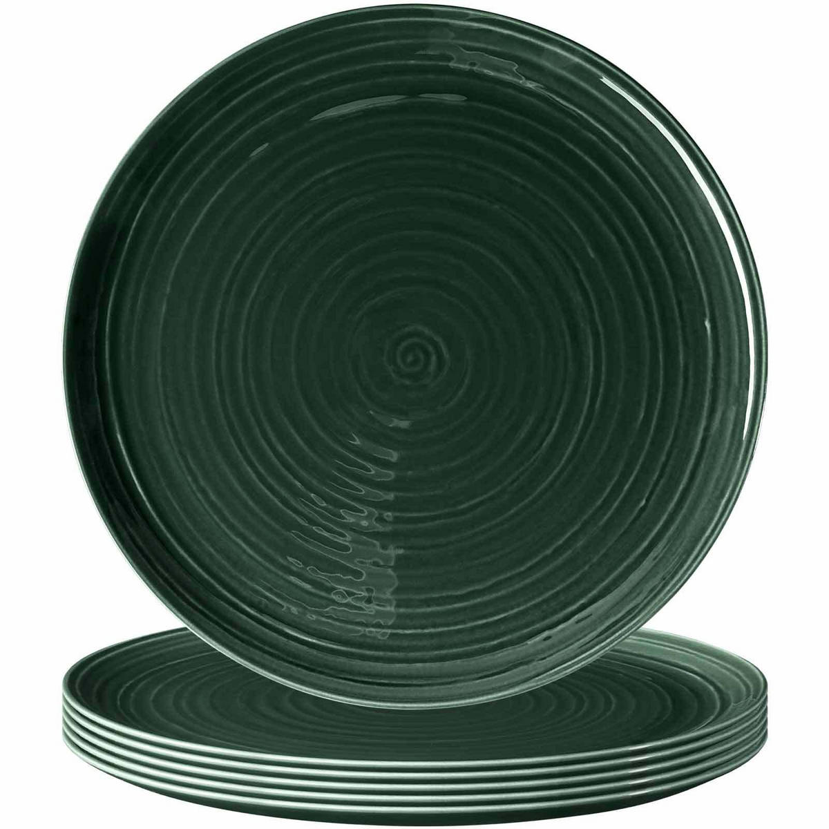 PIZZATELLER Terra Moosgrün ø 31,5 cm 6er Set - Dunkelgrün, Keramik (31.5cm) - Seltmann Weiden