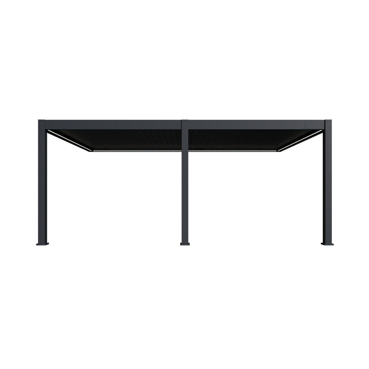 WANDPERGOLA Deluxe Plus Elektrisch Terrassenüberdachung Alu LED 4 x 6 m - Anthrazit, Metall (400/255/600cm) - WEIDE