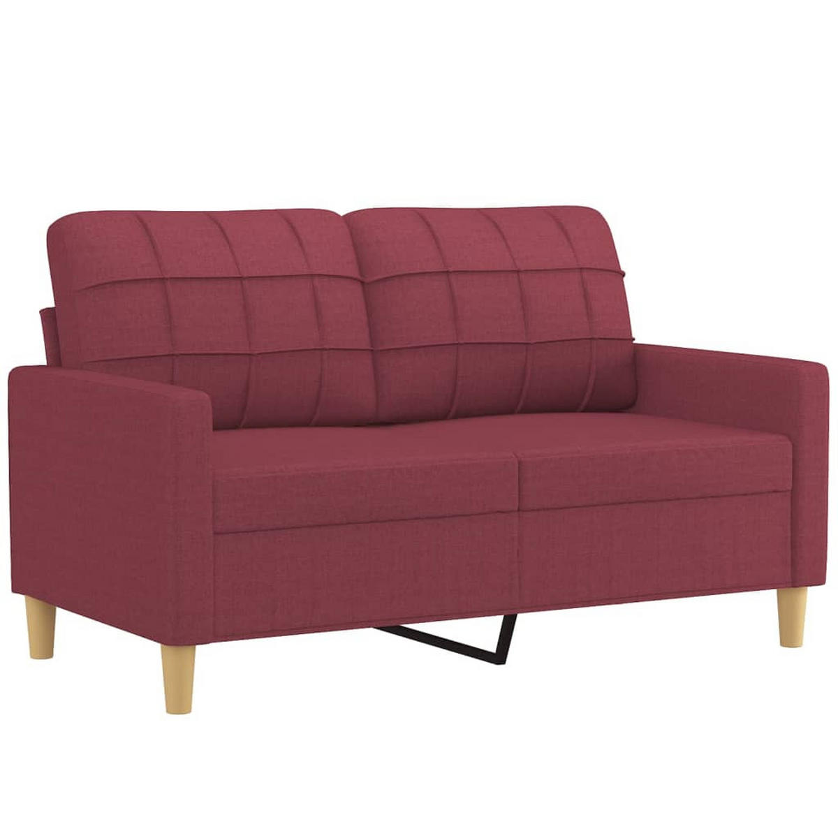 SOFAGARNITUR 3-TLG. Mit Kissen Weinrot Stoff - Rot, Textil (77/80/78cm) - vidaXL