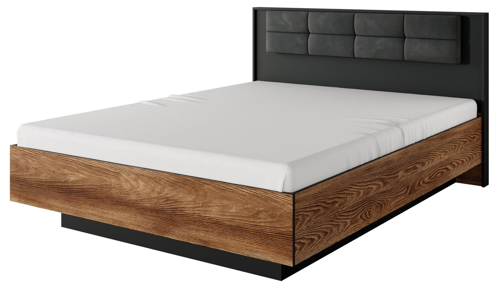 DOPPELBETT 160x200 Taviano mit Bettkasten, Metallrahmen - Eichefarben, Holz/Metall (160/200cm) - Emporius