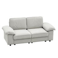 SOFA mit Stauraum Kurzplüsch Cream White - Weiß, Holzwerkstoff (201/89/91cm) - Meubliv