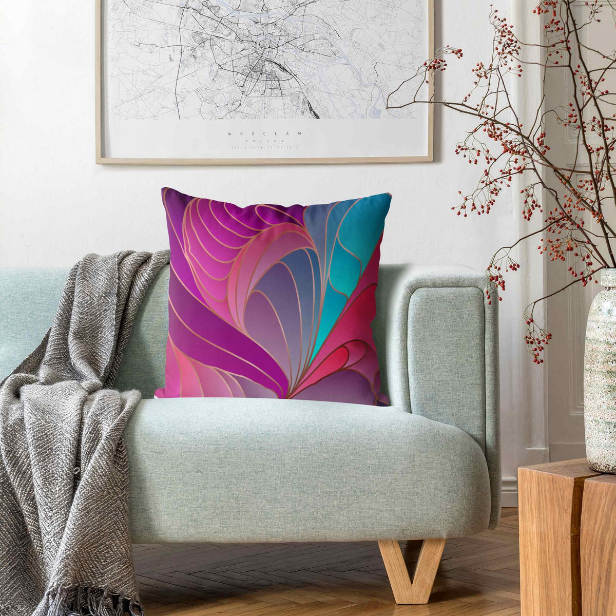 KISSENBEZUG Farbenfrohes Art Deco II 40/40 cm - Multicolor, Textil (40/40cm) - Bilderwelten