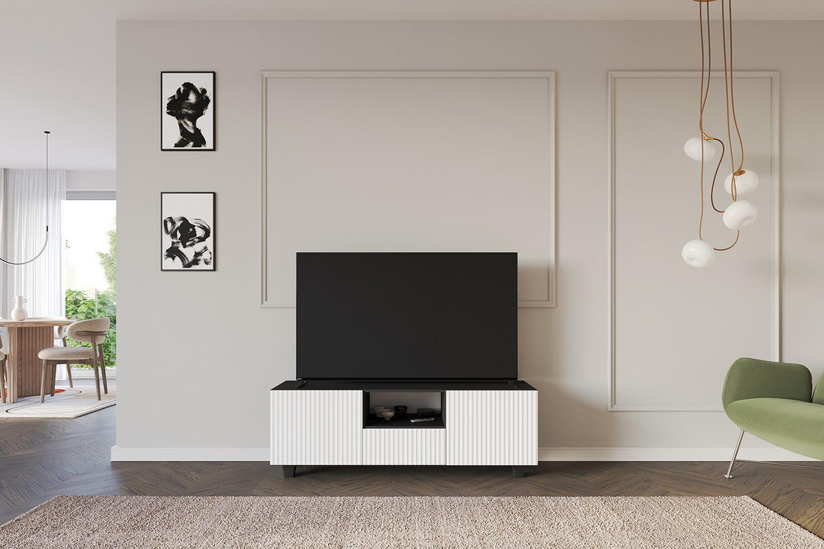 LOWBOARD NOA-2-S 140x50x41 cm - Schwarz / Weiß - Schwarz/Weiß, Holzwerkstoff (140/50/41cm) - ALTDECOR