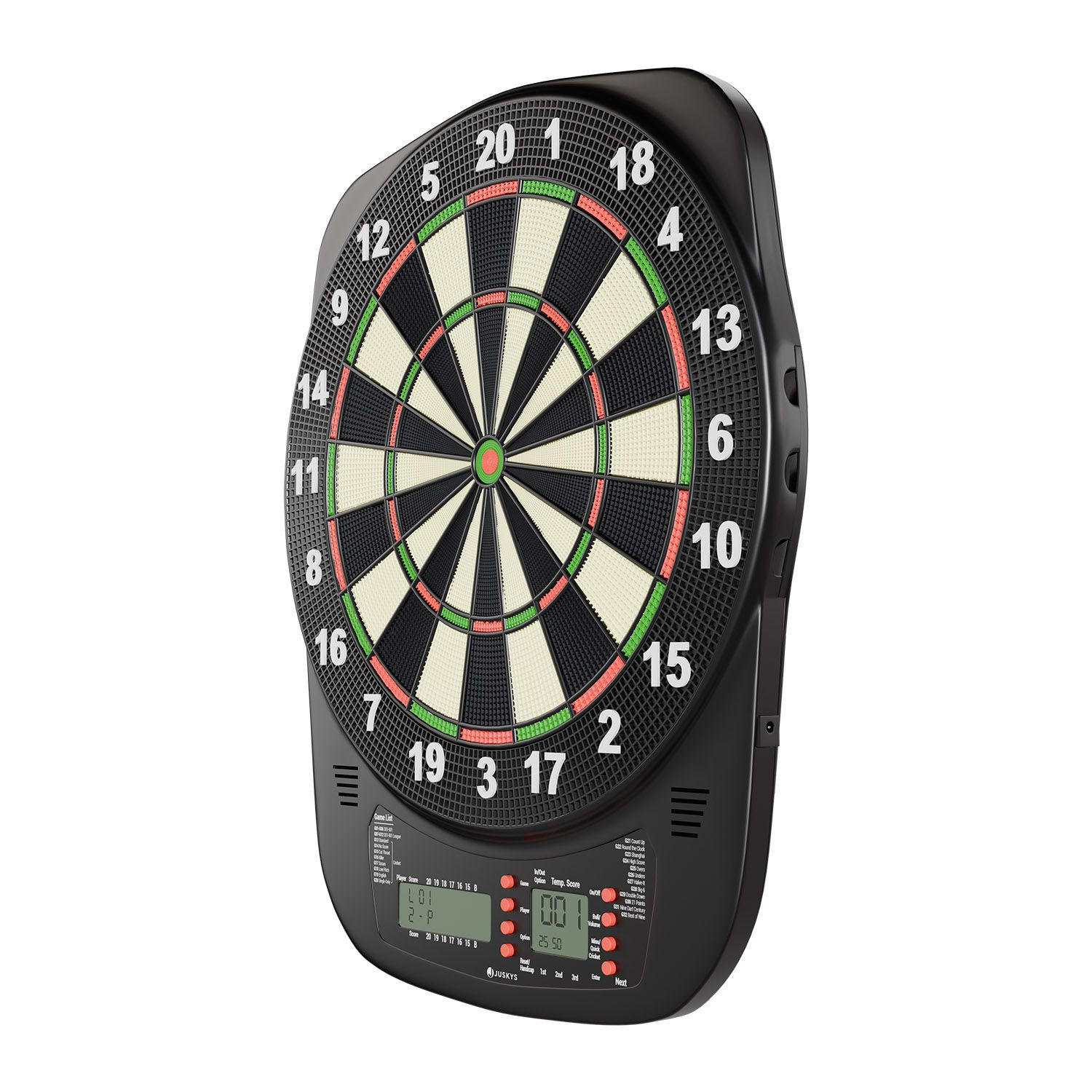ELEKTRONISCHE Dartscheibe 32 Spiele - Schwarz, Kunststoff (52/3cm) - Juskys