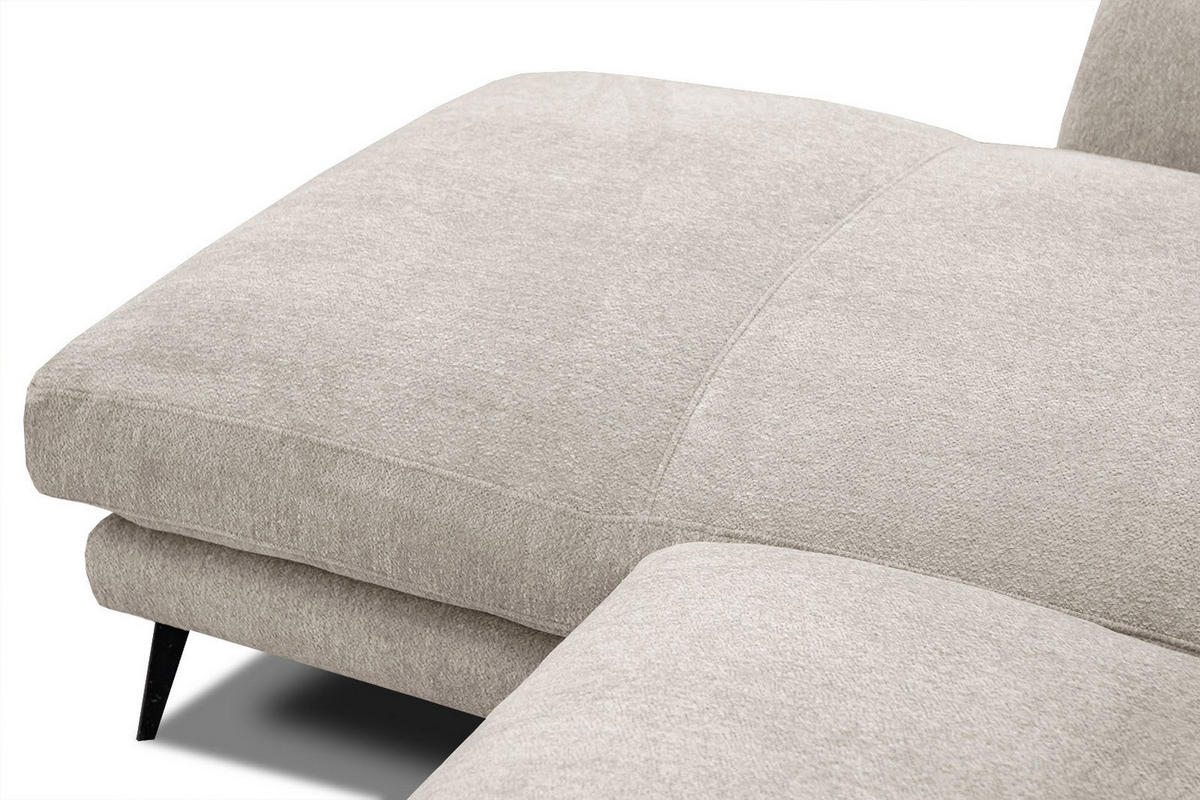 ECKSOFA WINTER 4-Sitzer, ecru - Ecru/Schwarz, Holzwerkstoff/Textil (158/269cm) - Courtois Laville