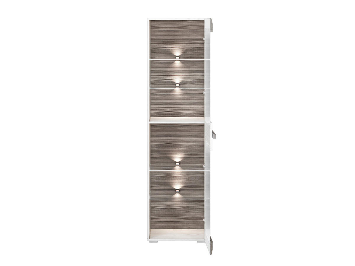 VITRINE – 55 cm – Blanco – Grau / Kieferfarben - Grau/Kieferfarben, Holzwerkstoff (55/202/42cm) - hi-markt