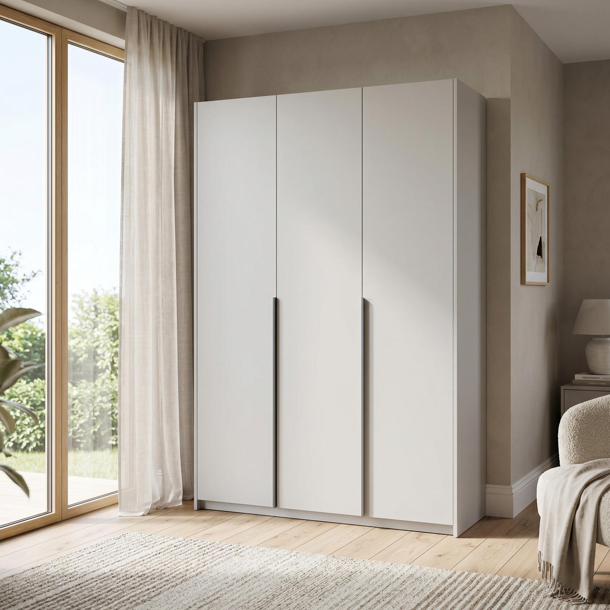 DREHTÜRENSCHRANK AMARA 148/204/58cm 3-türig Kaschmir - Kaschmir, Holzwerkstoff (148/204/58cm) - MASSENO