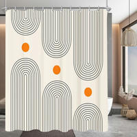 DUSCHVORHANG Geometrische Kurve 180 x 200 cm - Multicolor, Textil (180/200cm)