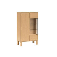 VITRINE Sanden Eiche, zweitürige Glasvitrine - Eichefarben, Holzwerkstoff (89/146/41cm) - Bettso