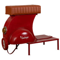 HOCKER aus Metall, rot, 95x50x75cm - Rot, Metall (95/75/50cm) - Wanderlust