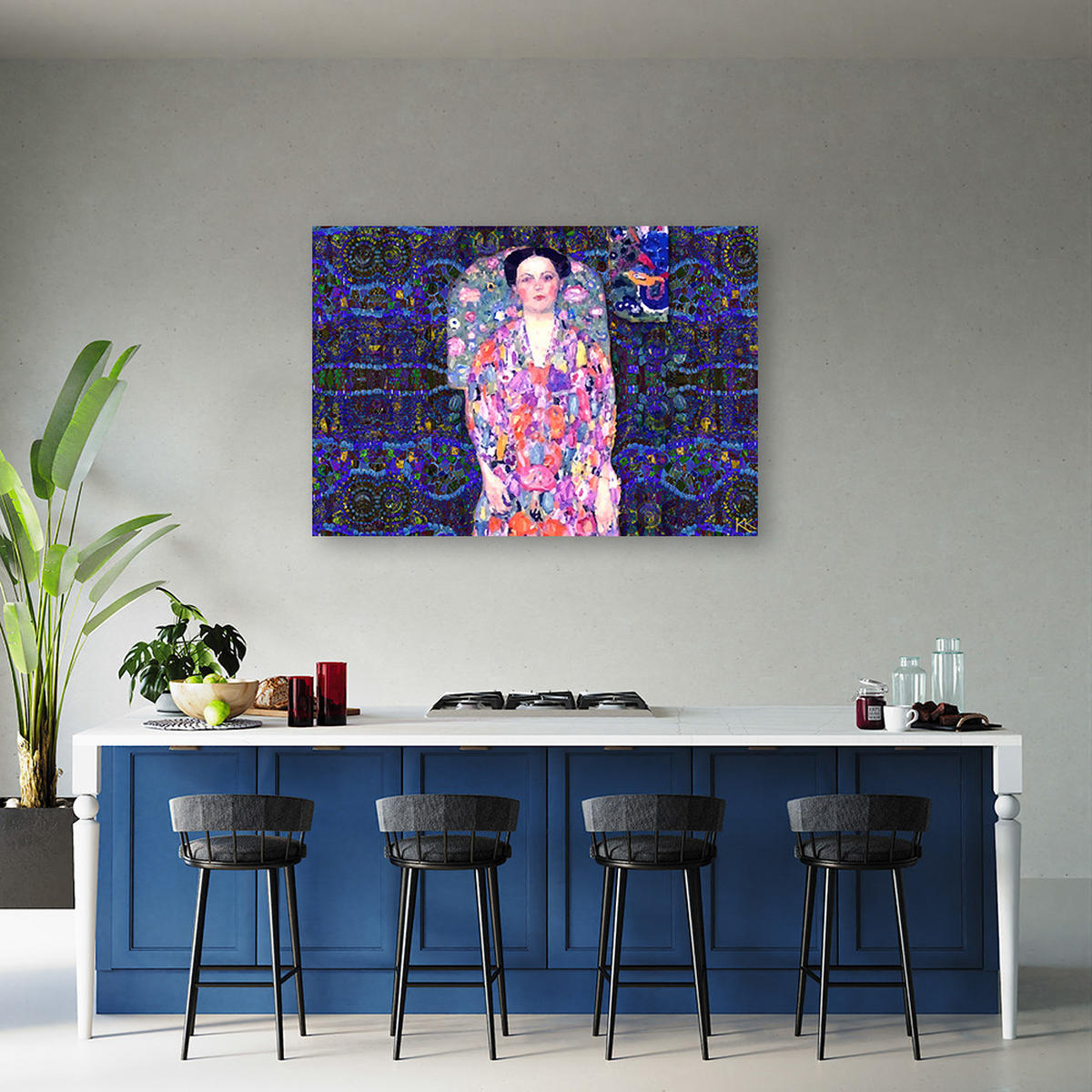 WANDBILD porträt von eugenia primavesi klimt - Lila, Textil (60/40cm) - Feeby