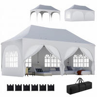 PAVILLON, faltbar mit 6 abnehmbaren Seitenwänden, 6x3m , Hellgrau - Hellgrau, Metall (300/315/598cm) - Vallsero