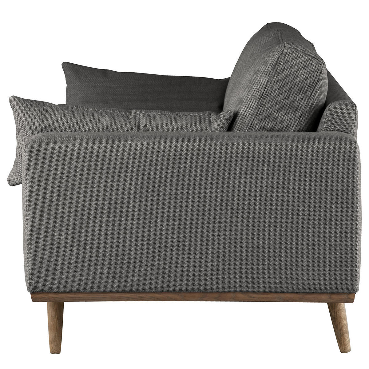 2-SITZER SOFA - Eichefarben/Dunkelgrau, Eichenholz/Textil (197/81/88cm) - home24
