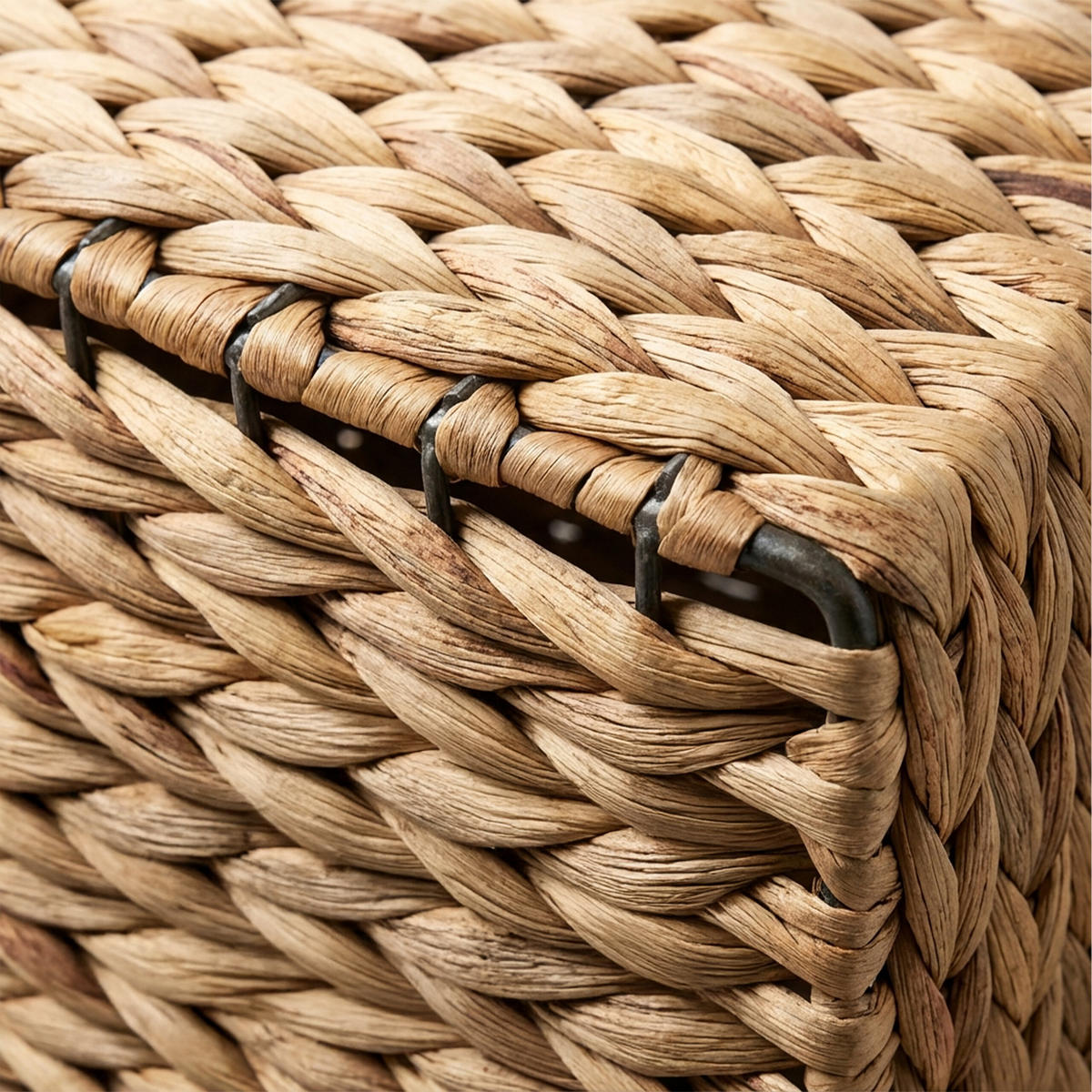 FLASCHENKORB - Hellbraun, Textil/Metall (32/34/22cm) - Relaxdays