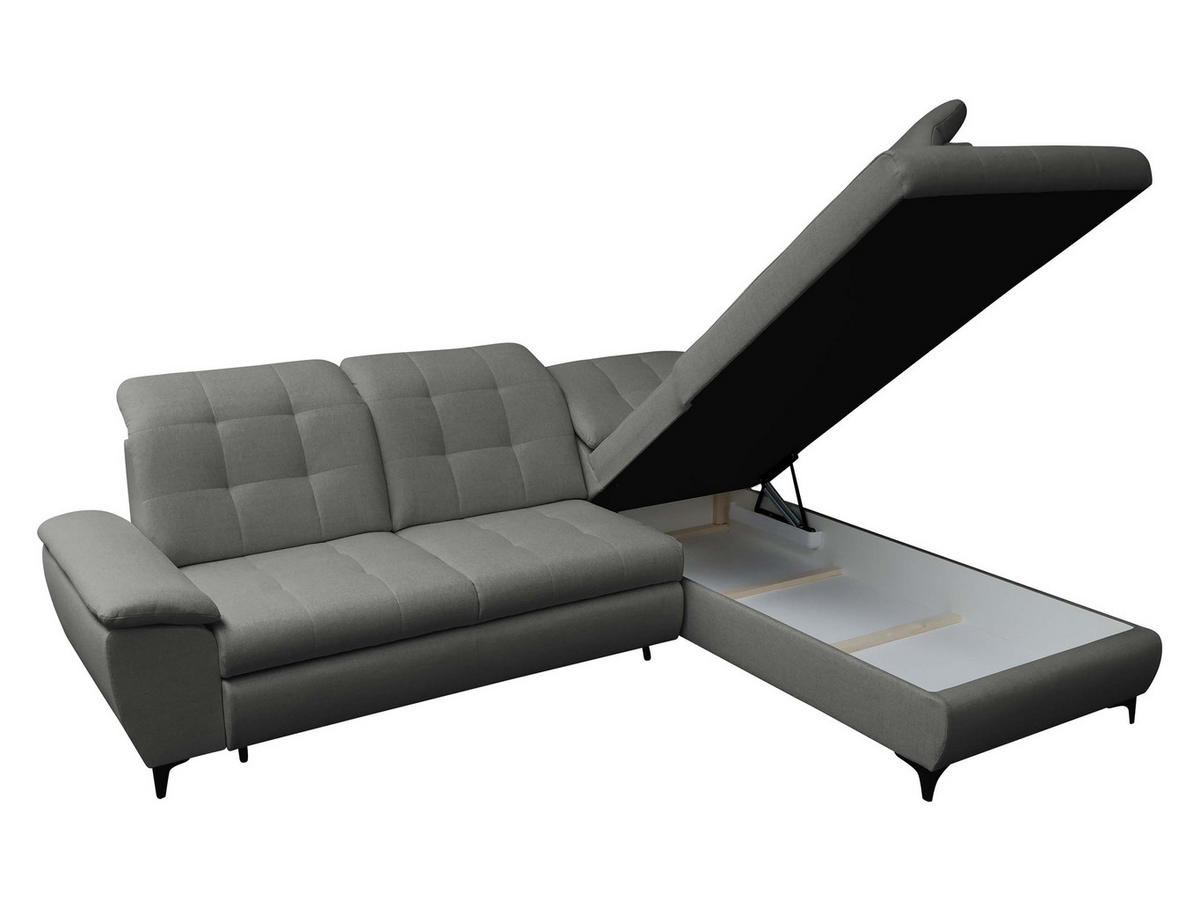 ECKSOFA Forest, Seite: Rechts - Schwarz/Grau, Holz/Textil (271/212cm) - MIRJAN24