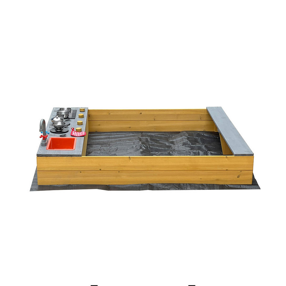 SANDKASTEN COOKY - Farbe: Holzfarbend - Braun, Holz (135/125/20cm) - Home Deluxe