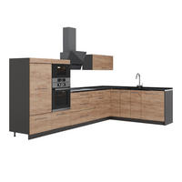 KUHINJA U OBLIKU SLOVA L Fame-Line, Hrast zlatnog tona/Antracit, 347 x 207 cm bez radne ploče - hrast medunac/antracit, drvni materijal (347/153.6/51.6cm) - Vicco