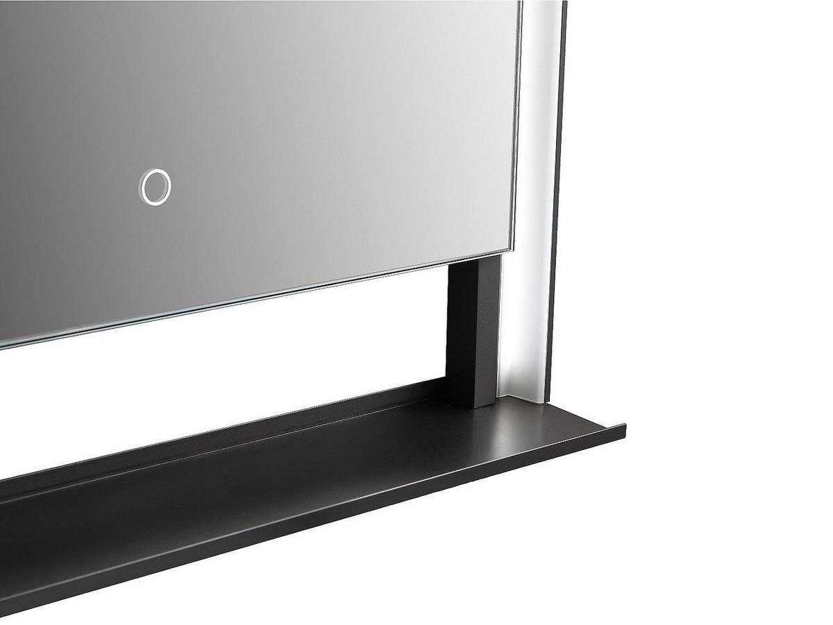 BADSPIEGEL - 60 cmcm x 9.9 cmcm - Glas - Schwarz - VALONERA - Schwarz, Glas (60/80/9.9cm) - Vente-Unique