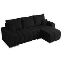 ECKSOFA KIRASSO L Schwarz Boucle - Schwarz/Grau, Textil (245/147cm) - MKS