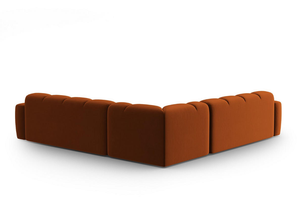 ECKSOFA wendbar Lisa aus Samt terrakotta 5 Sitzplätze - Terracotta, Textil (310/310cm) - Micadoni