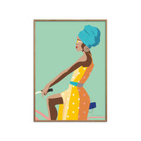 POSTER mit Rahmen Wild Apple - Summer Girl II - Eichefarben/Multicolor, Holz/Papier (30/40cm) - Poster&Frame