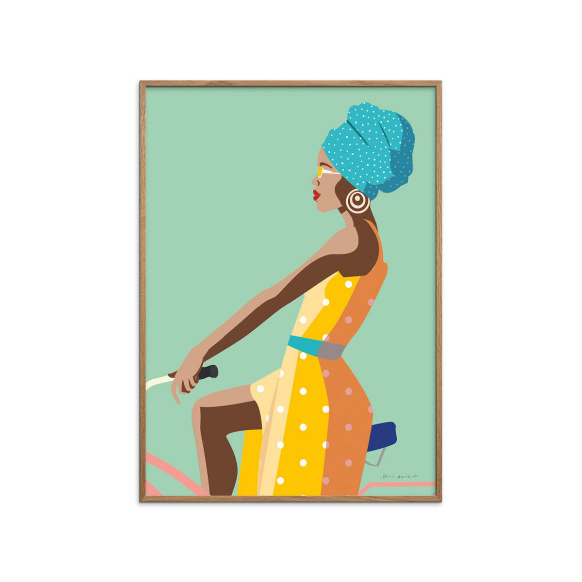POSTER mit Rahmen Wild Apple - Summer Girl II - Eichefarben/Multicolor, Holz/Papier (30/40cm) - Poster&Frame