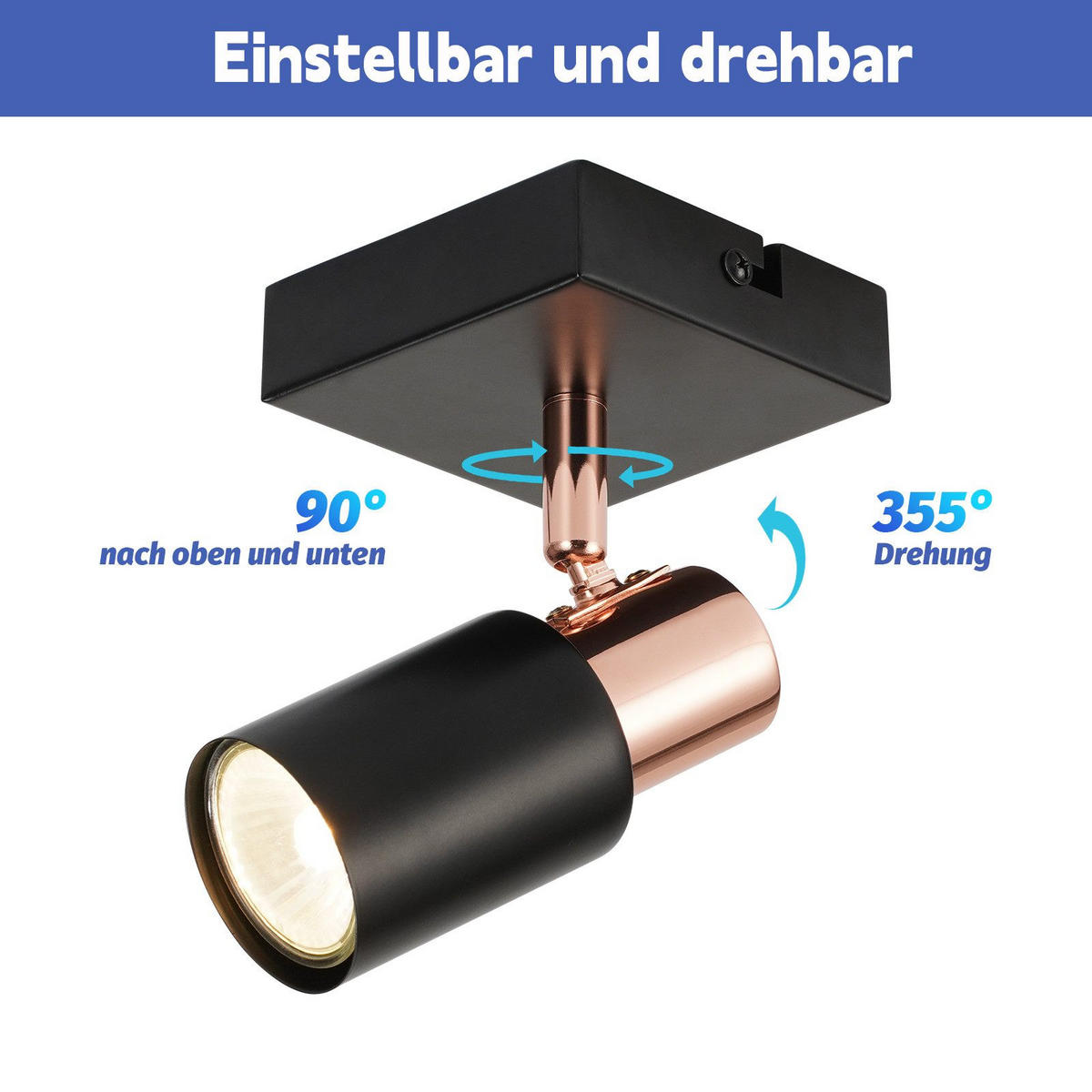 STRAHLER Ahaus 1-flammig 9/9/15 cm - Schwarz, Metall (9/9/15cm) - Nettlife