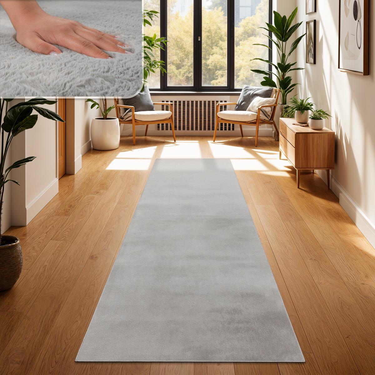 HOCHFLORTEPPICH 100/200 cm Soft 380 - Grau, Textil (100/200cm) - Paco Home