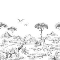 FOTOTAPETE Dinosaurier 300 x 279 cm - Schwarz, Papier (300/279cm) - ESTAhome