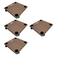 TRANSPORTROLLER 4er-Set mit 4 Rollen 11,5x50x50 cm Traglast 150kg Sperrholzplatte Braun - Braun, Holzwerkstoff (50/50/11.5cm) - PROREGAL