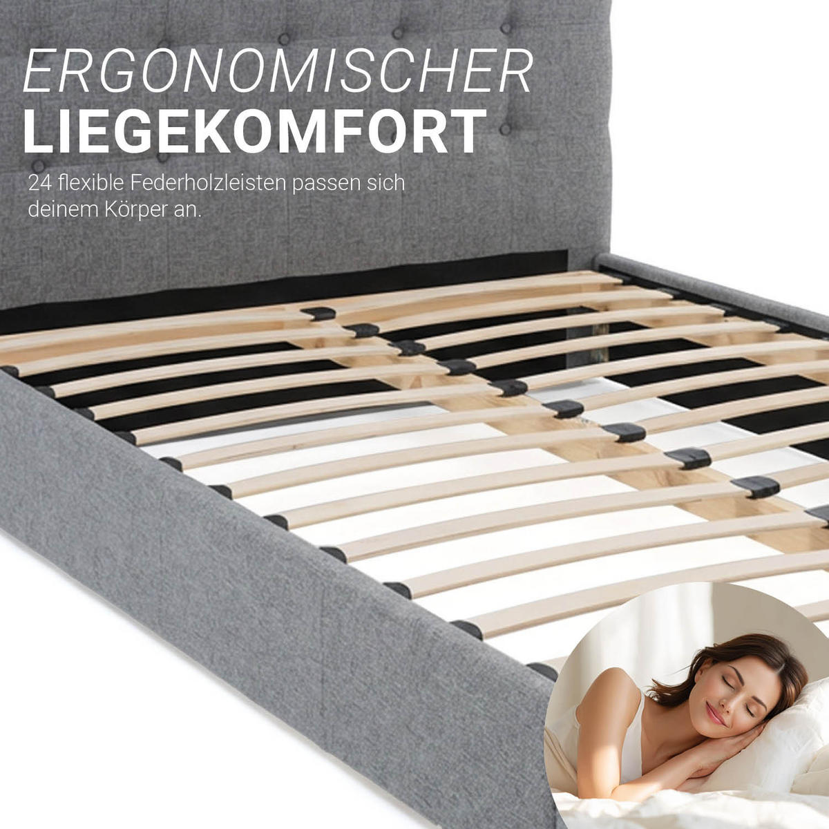 Lattenrost 120/200 cm Rollrost - Braun, Holz - Homestyle4u