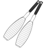 FISCH-GRILLHALTER, schwarz - Edelstahlfarben, Metall (10/54.5/2.5cm) - bremermann
