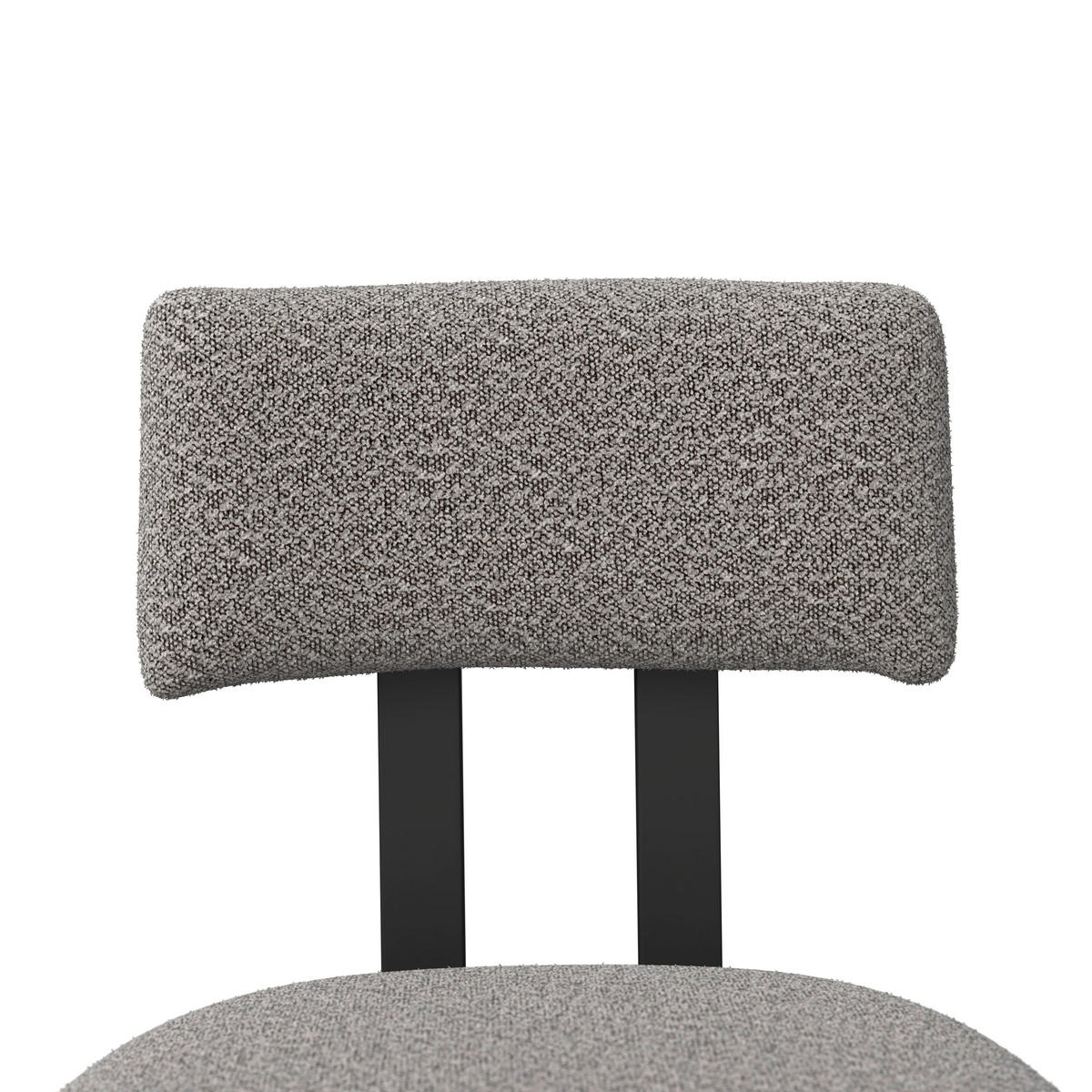 BARHOCKER Jonna Hellgrau Bouclé Gepolstert - Hellgrau, Holz (51/102/54cm) - Bessagi Home