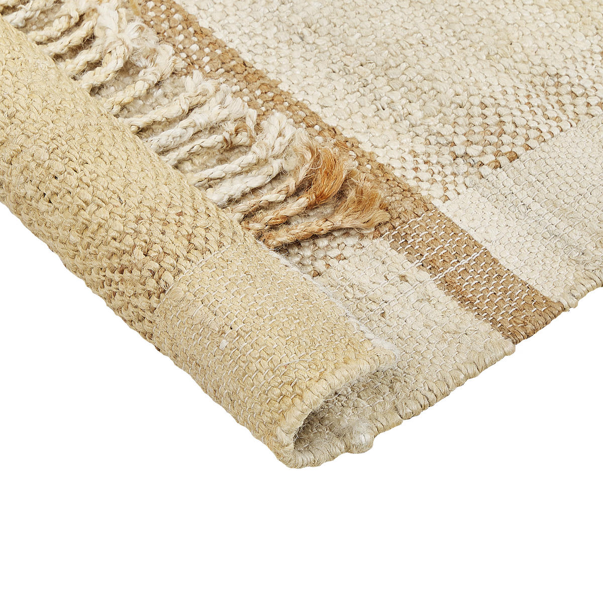 TEPPICH geflochten Yelmez 230/160 cm - Beige, Naturmaterialien (160/230cm) - Beliani