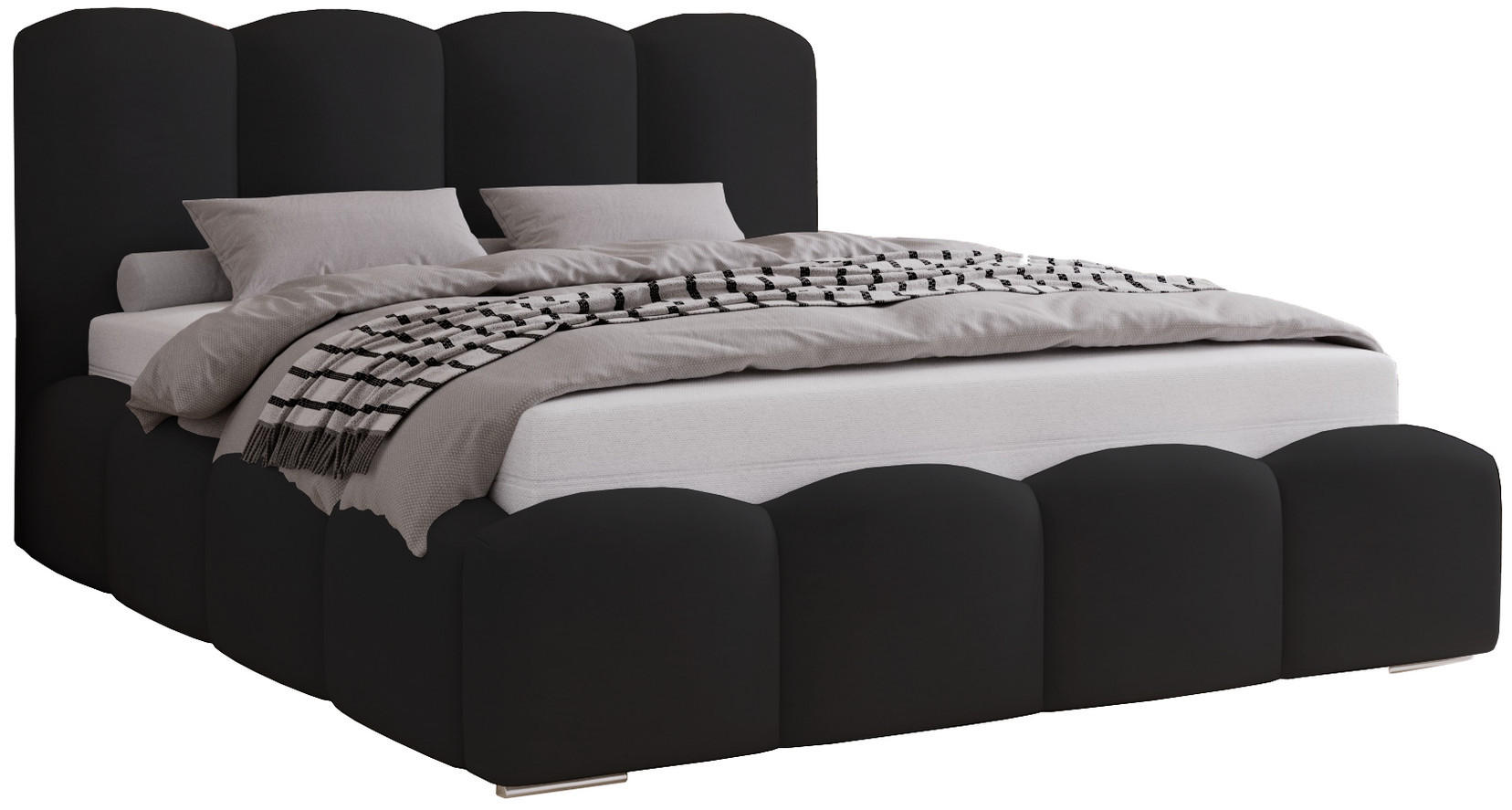 POLSTERBETT 140x200 cm Zenna mit Lattenrost, Bettkasten, Schwarz - Schwarz, Holz/Textil (140/200cm) - Emporius