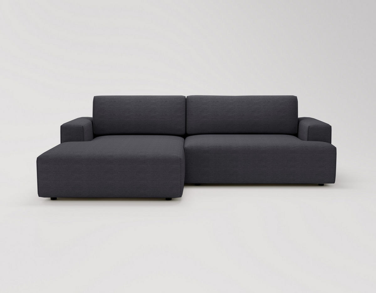 ECKSOFA L-Form 270 cm Boston mit Bettkasten, Schlaffunktion, Links, Schwarz - Schwarz, Holz (165/270cm) - Emporius