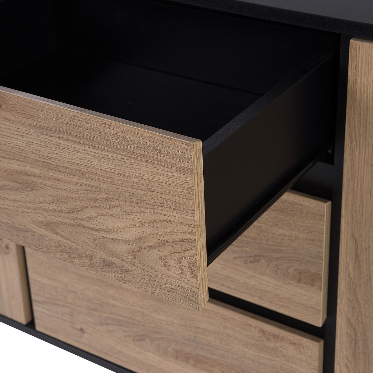 SIDEBOARD mit 2 Türen Braun/Schwarz Blackpool - Braun, Holzwerkstoff (177/75/40cm) - Beliani