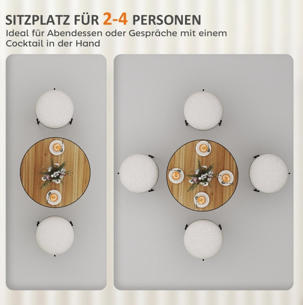 ESSTISCH Ø70/76 cm, rund und platzsparend mit stabiler Basis in Holzoptik, Eiche - Eichefarben, Holz (70/70/76cm) - Redom