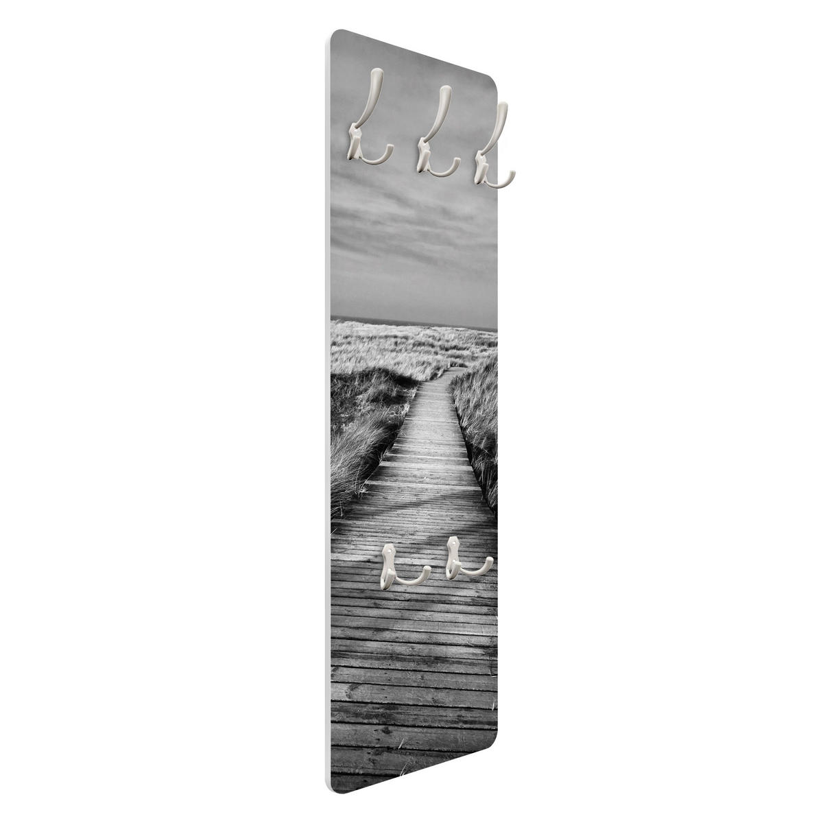WANDGARDEROBE - Dünenweg auf Sylt II 34/105 cm - Schwarz, Holzwerkstoff (34/105/1.6cm) - Bilderwelten