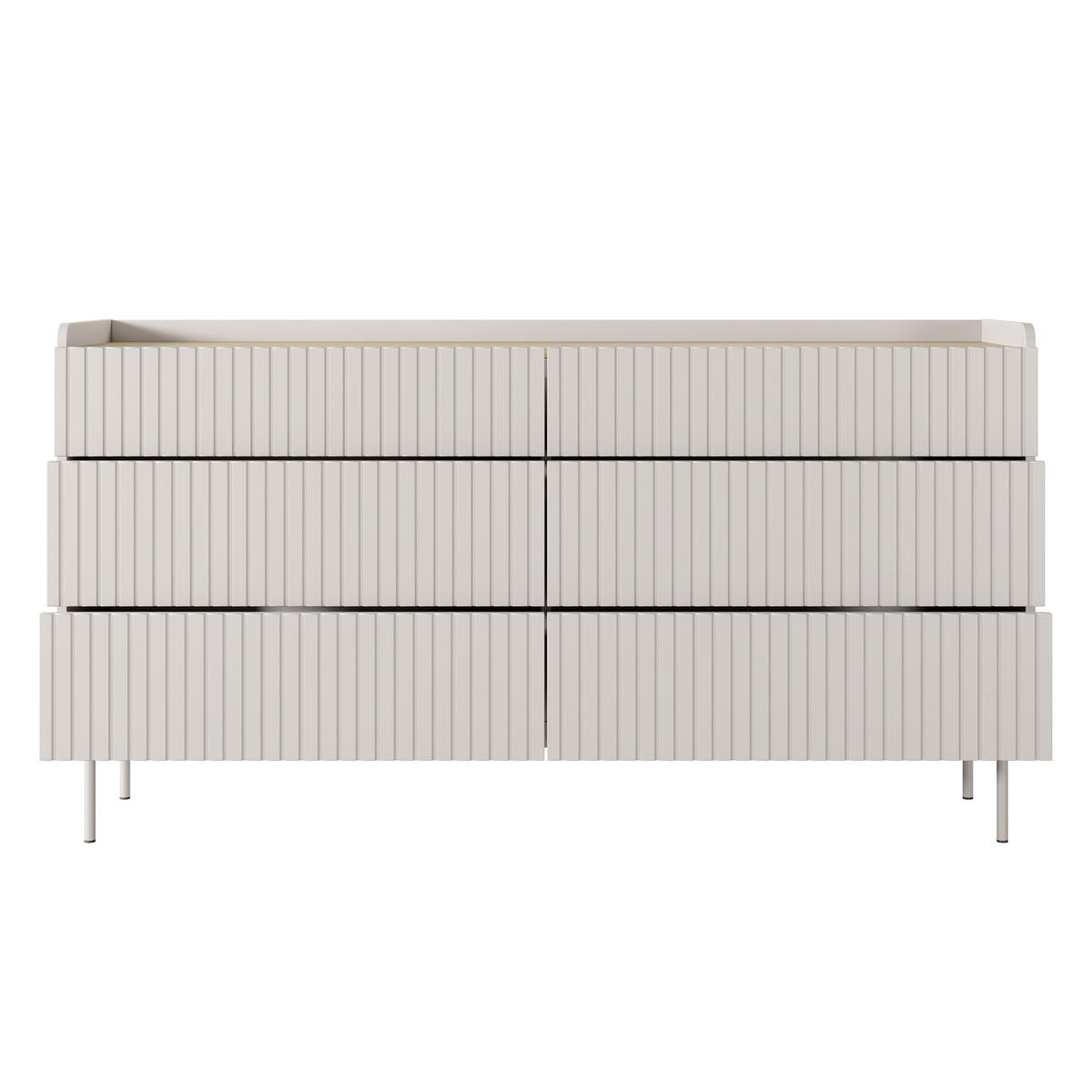 SIDEBOARD LIVELLO 153/82/38 cm mit 6 Schubladen Beige - Beige, Holzwerkstoff (153/82/38cm) - MASSENO